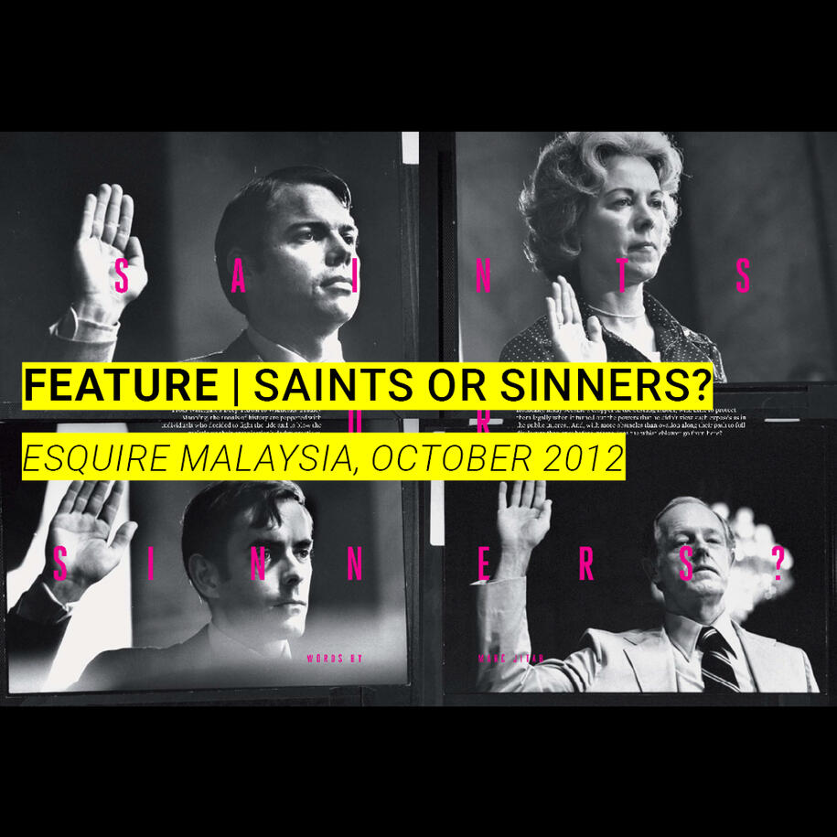 Esquire Feature October 2012 Saints or Sinners?
