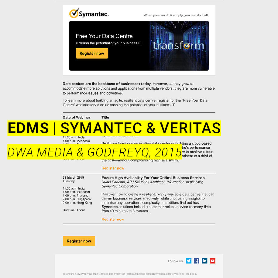 eDMs Symantec Veritas 2015